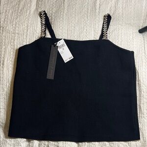House of Harlow 1960 Black Camisole with Embellished Straps size L